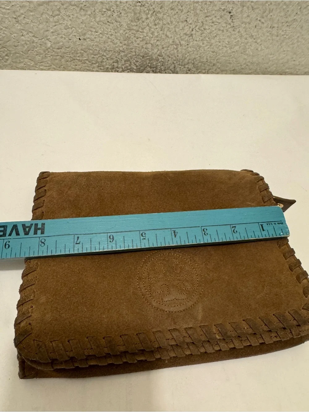 Tory Burch Brown Suede Whipstitched Crossbody